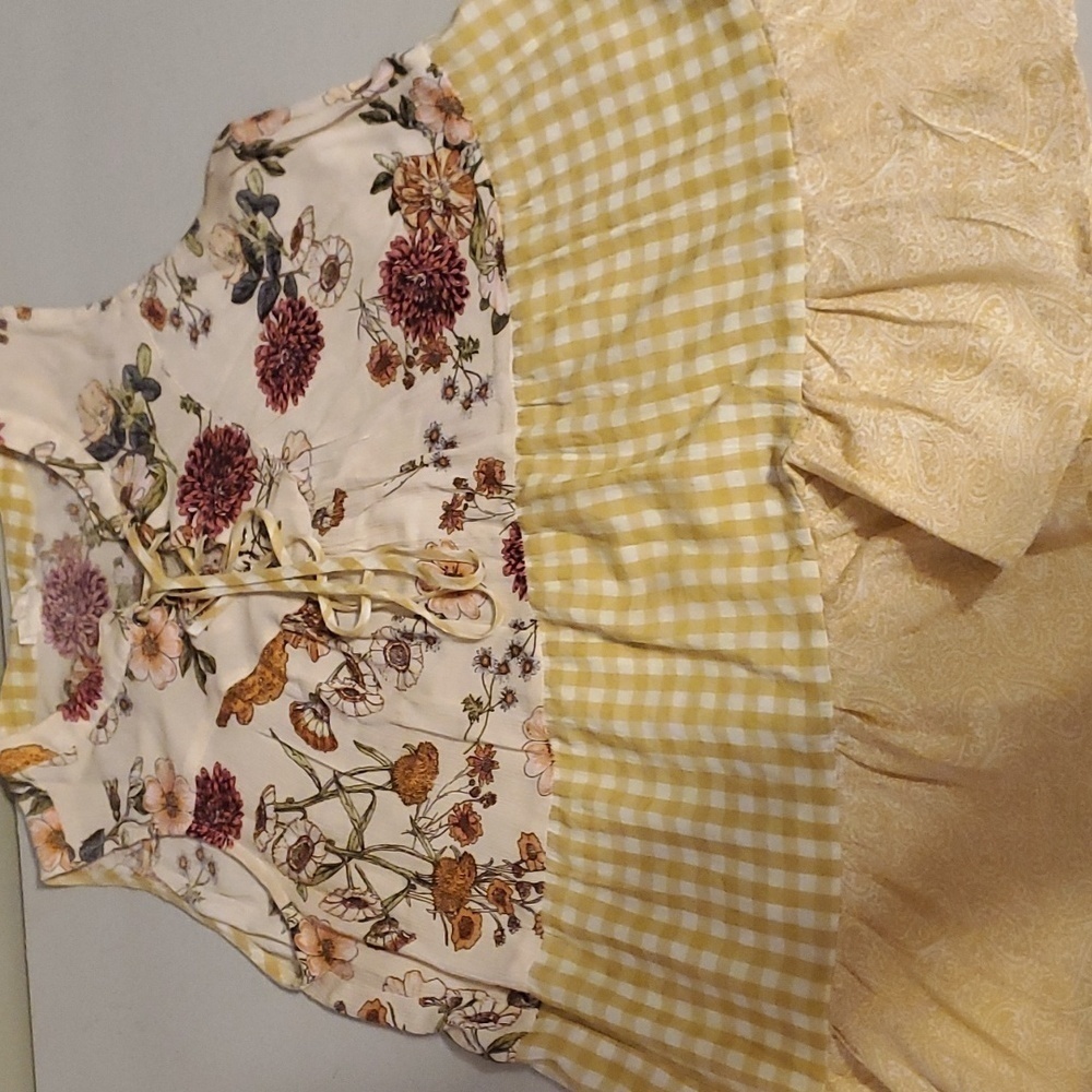 Mystree Button-up Sleeveless Multicolored Layered Sz. L Blouse Tunic - Picture 8 of 12